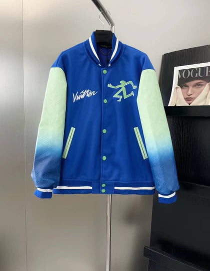 Blue Liquid Varsity Jacket