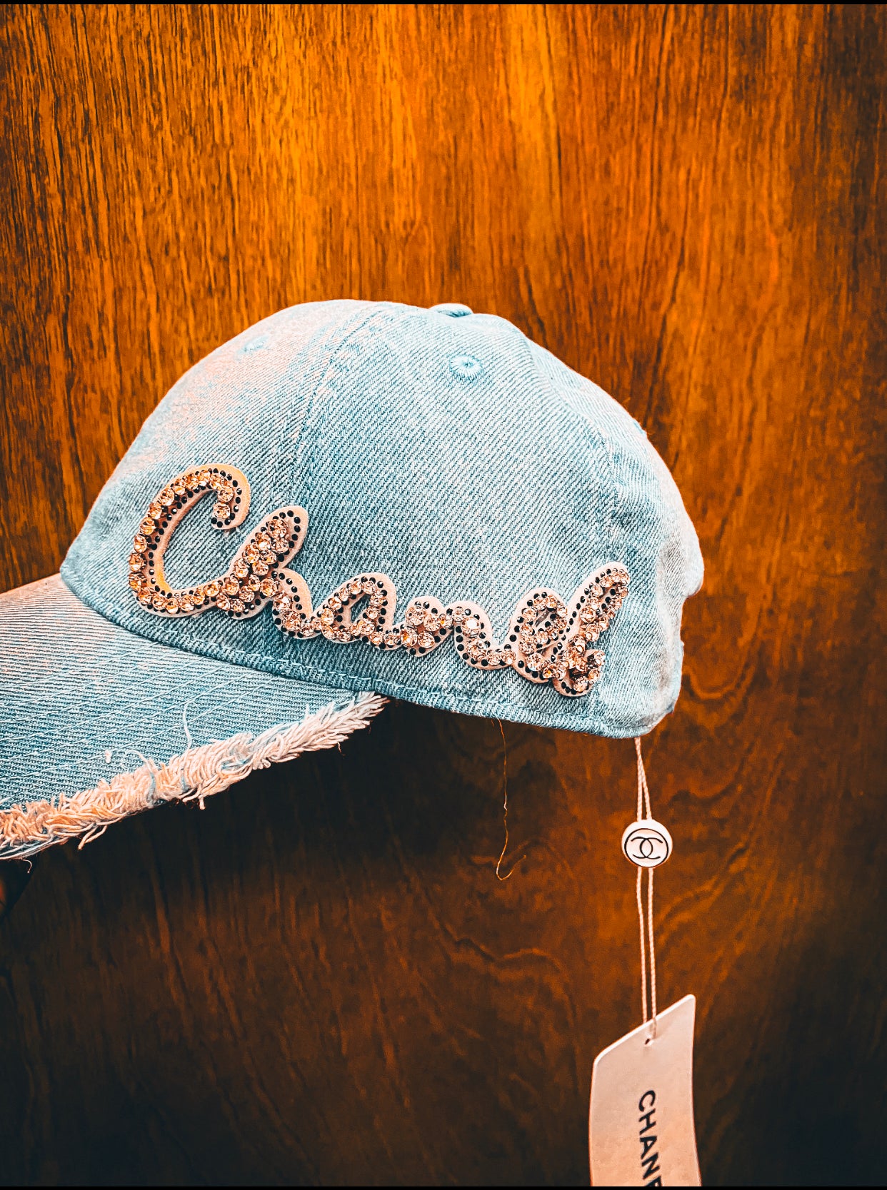 Light Wash Jean Badazzle Chanel Hat